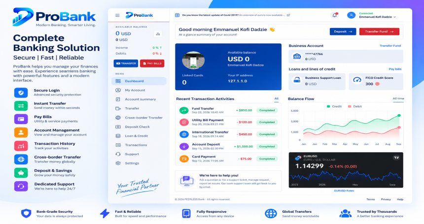 ProBank – Modern Banking & Financial Management Software 💳