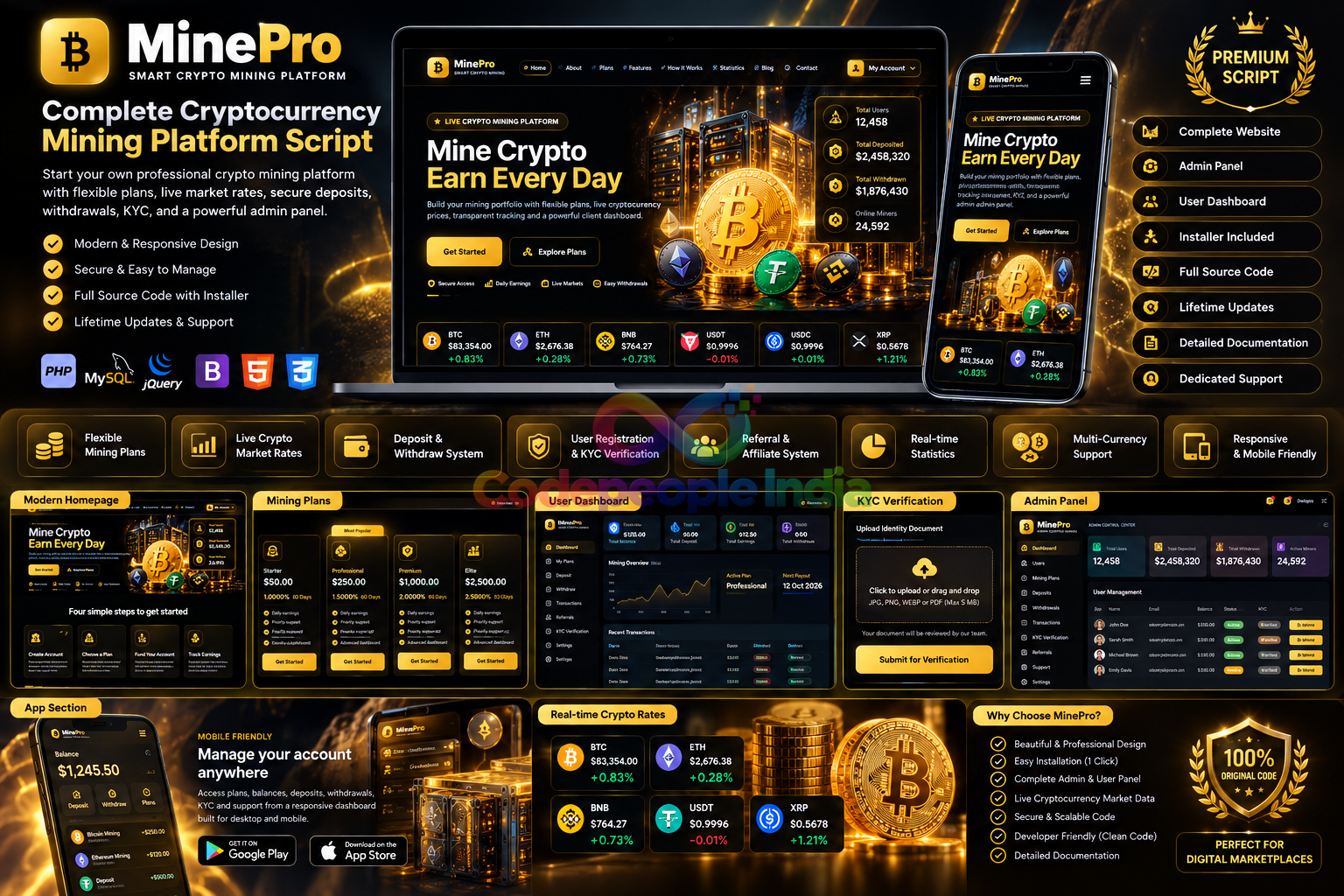 MinePro — Complete Cryptocurrency Mining Platform
